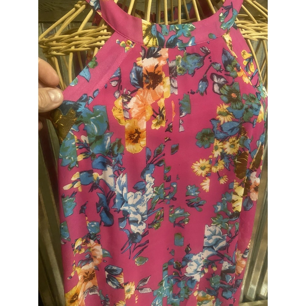 BETSEY Johnson Women's Small Dress Sleeveless Pink Floral Flare Fairy Travel - Picture 8 of 16